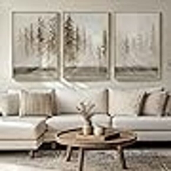 Large 3 Piece Forest Landscape Tree Canvas Set for Livingroom